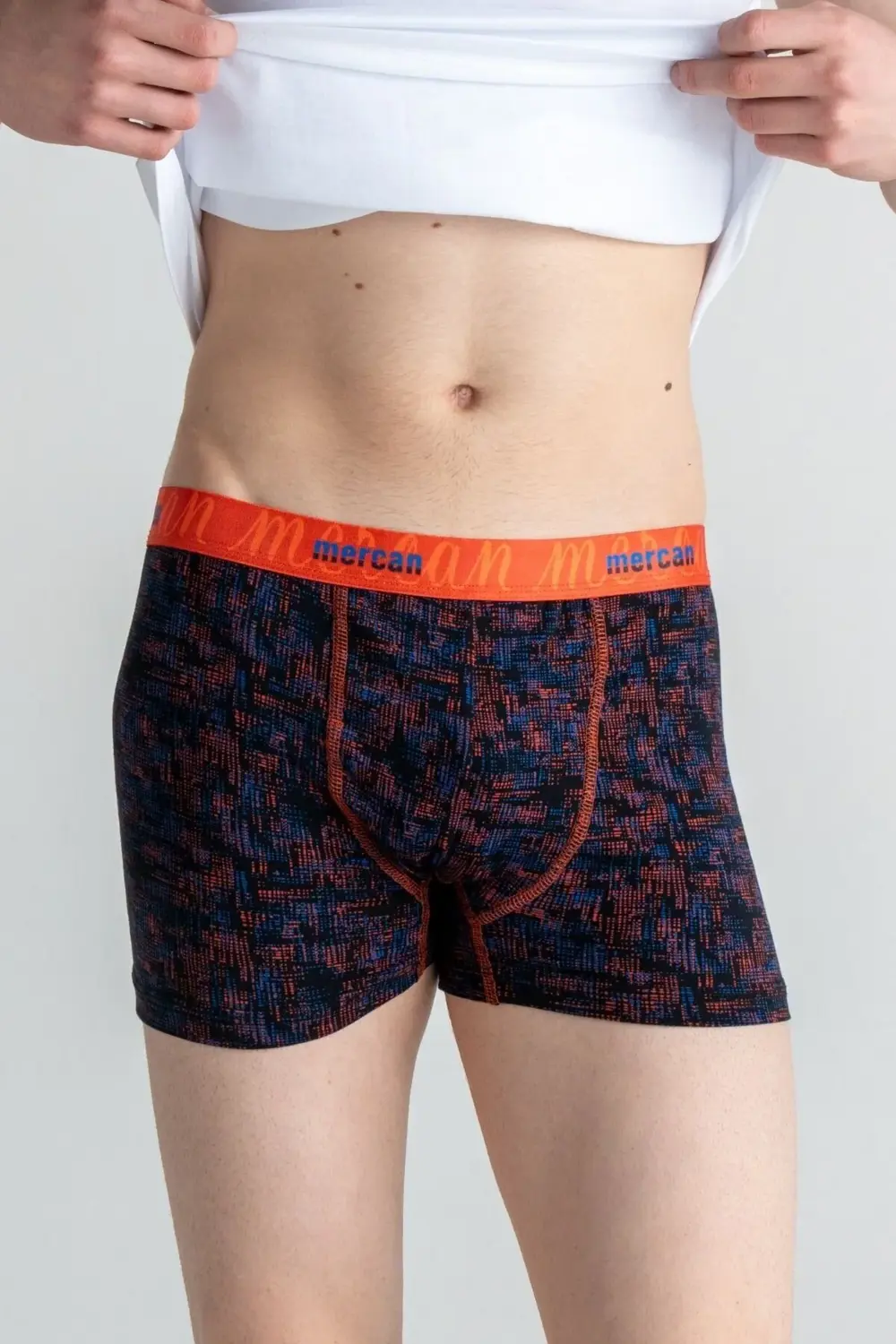 Karmaşık Desenli Pamuklu Baskılı Esnek Erkek Boxer