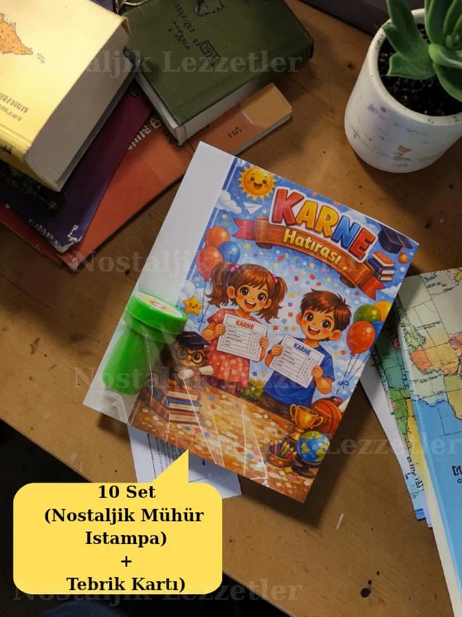 Karne Hediyesi 10 Set Nostaljik Mühür (Istampa) ve Tebrik Kartı