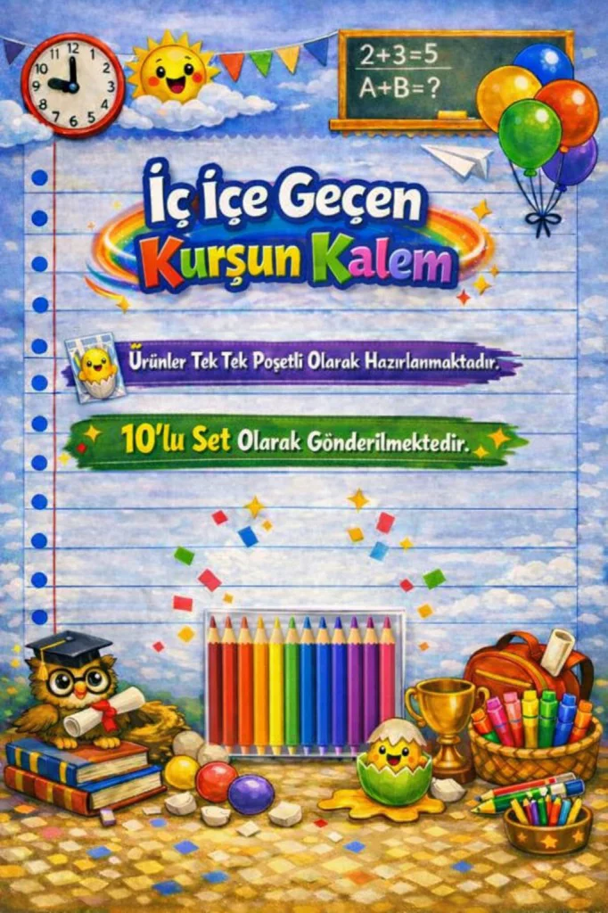 Karne Hediyesi 10 Set Kurşun Kalem ve Tebrik Kartı Karne Hediyesi 10 Set Kurşun Kalem ve Tebrik Kartı