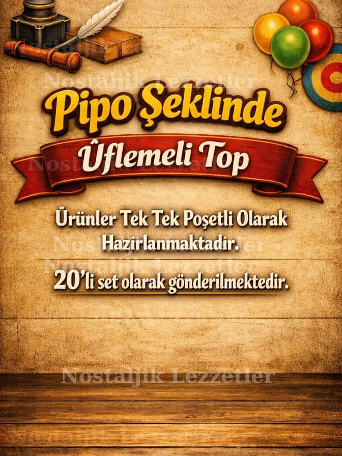 Karne Hediyesi 20 Set Pipo Şeklinde Üflemeli Top ve Tebrik Kartı Karne Hediyesi 20 Set Pipo Şeklinde Üflemeli Top ve Tebrik Kartı