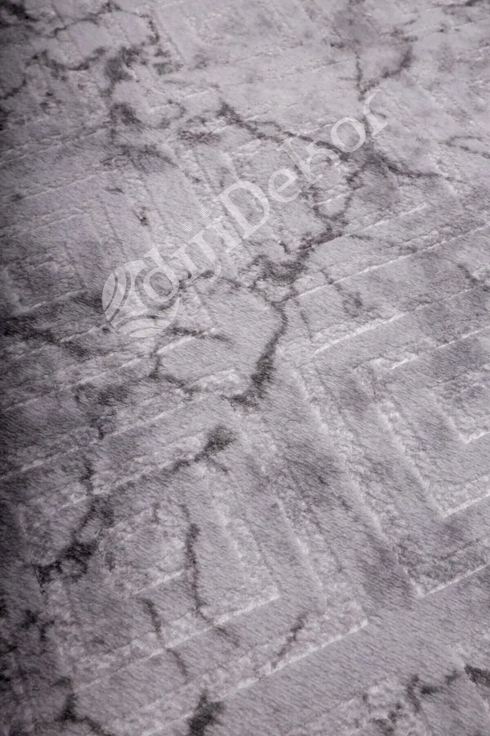 Karo Gri Yuvarlak Saçaksız Yıkanabilir Kaymaz Halısı Antre Mutfak