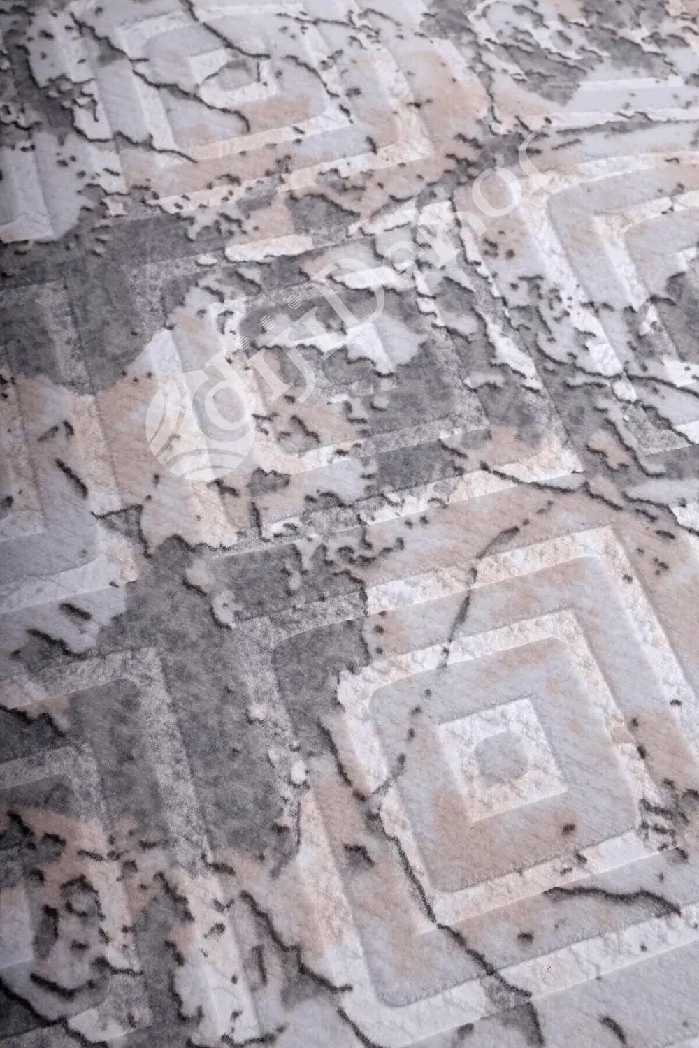 Karo Gri3 Saçaksız Yıkanabilir Kaymaz Salon Halısı Antre Mutfak H