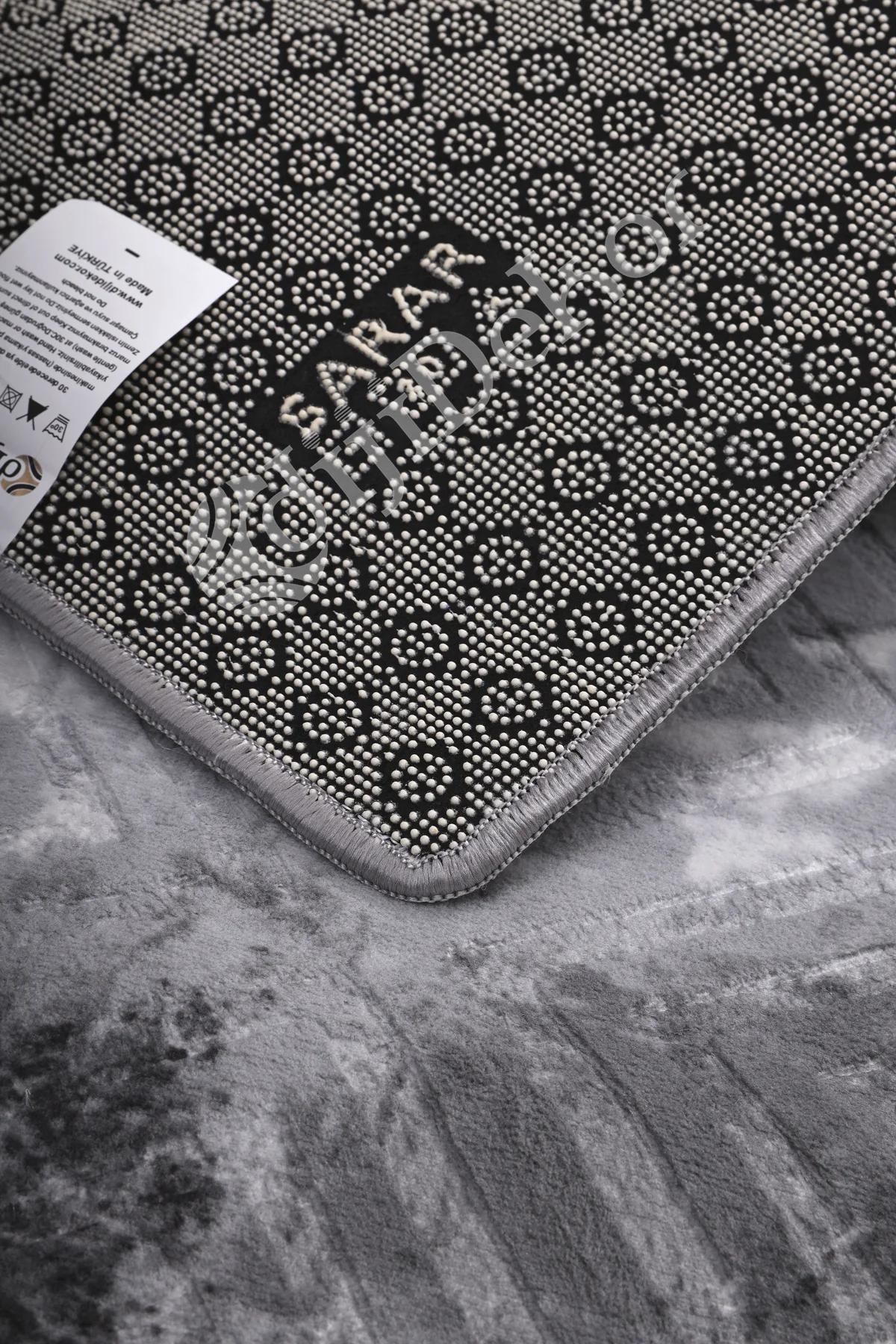KAROBİ Halı ANTRASİT Yıkanabilir Kaymaz Kesme Halı Yolluk 100x250