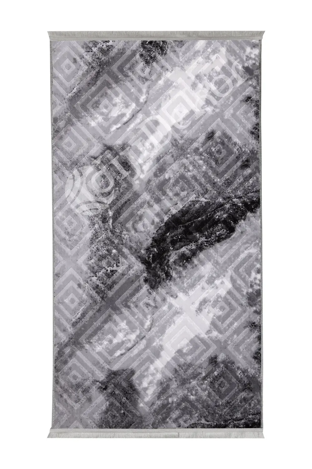KAROBİ Saçaklı Halı ANTRASİT Silinebilir 120x150