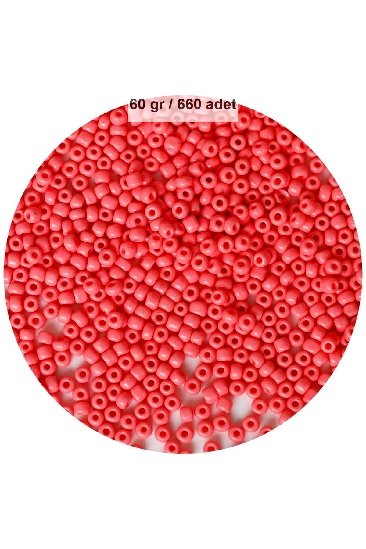 Just Cheap Store Karpuz Pembesi Renk 4 Mm Yaklaşik 660 Adet / 60 Gram Cam Boncuk O