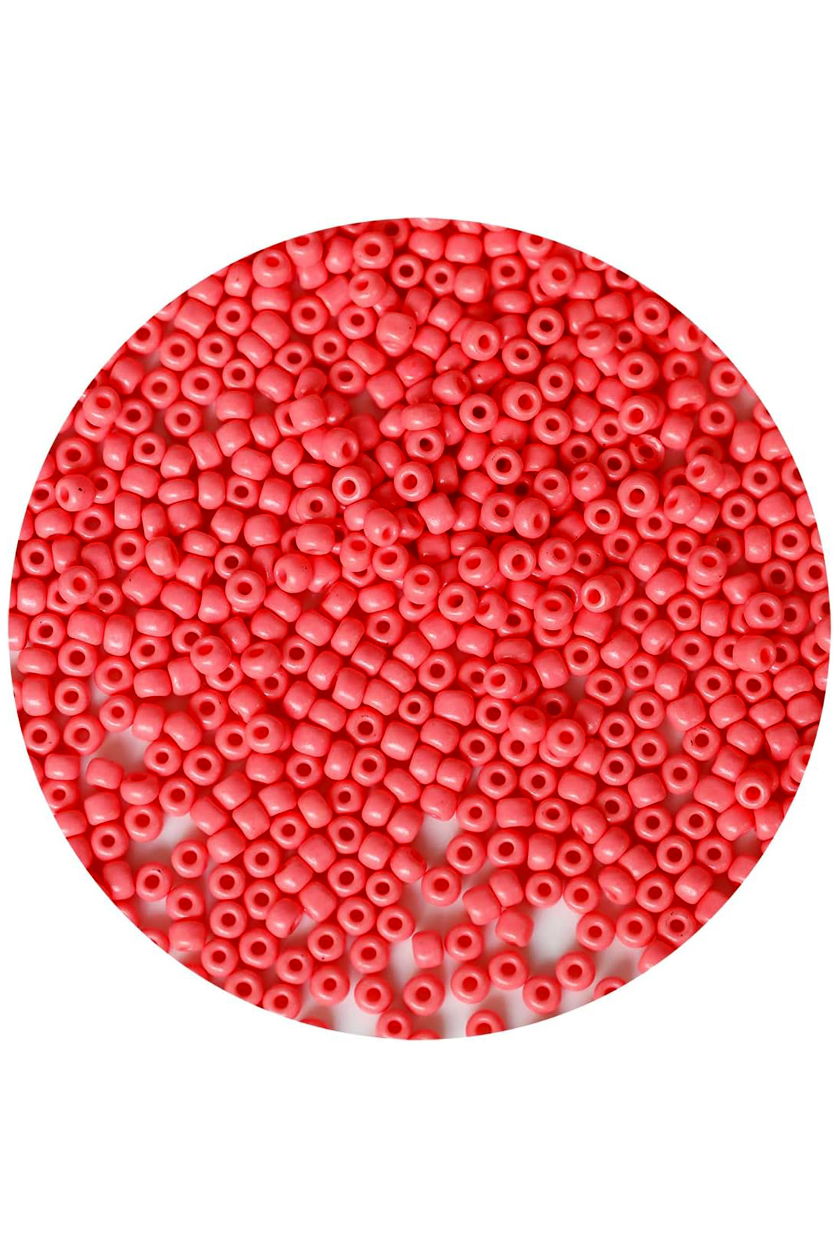 Karpuz Pembesi Renk 4 mm Yaklaşık 220 adet/20 gram Cam Boncuk Oya