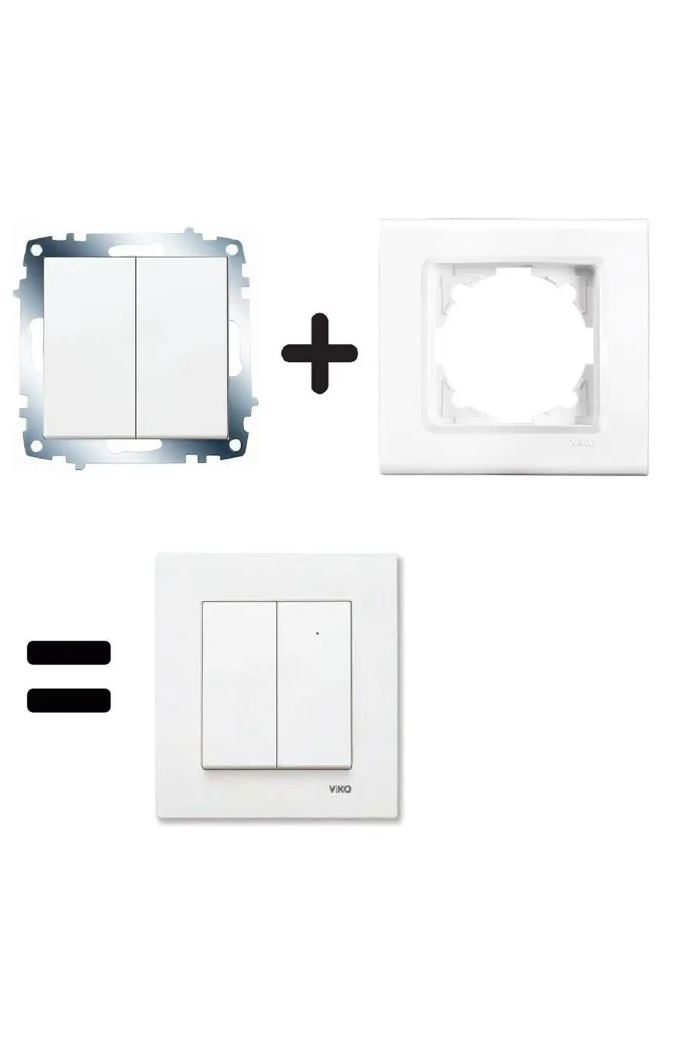 Viko Karre Beyaz Komitatör Çerçeve Dahil