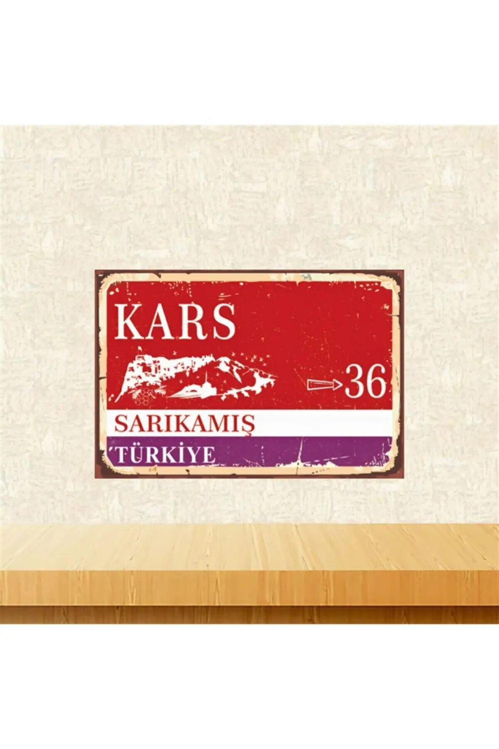 Kars Sarıkamış Retro Ahşap Tablo Tkfx5790 20x30cm