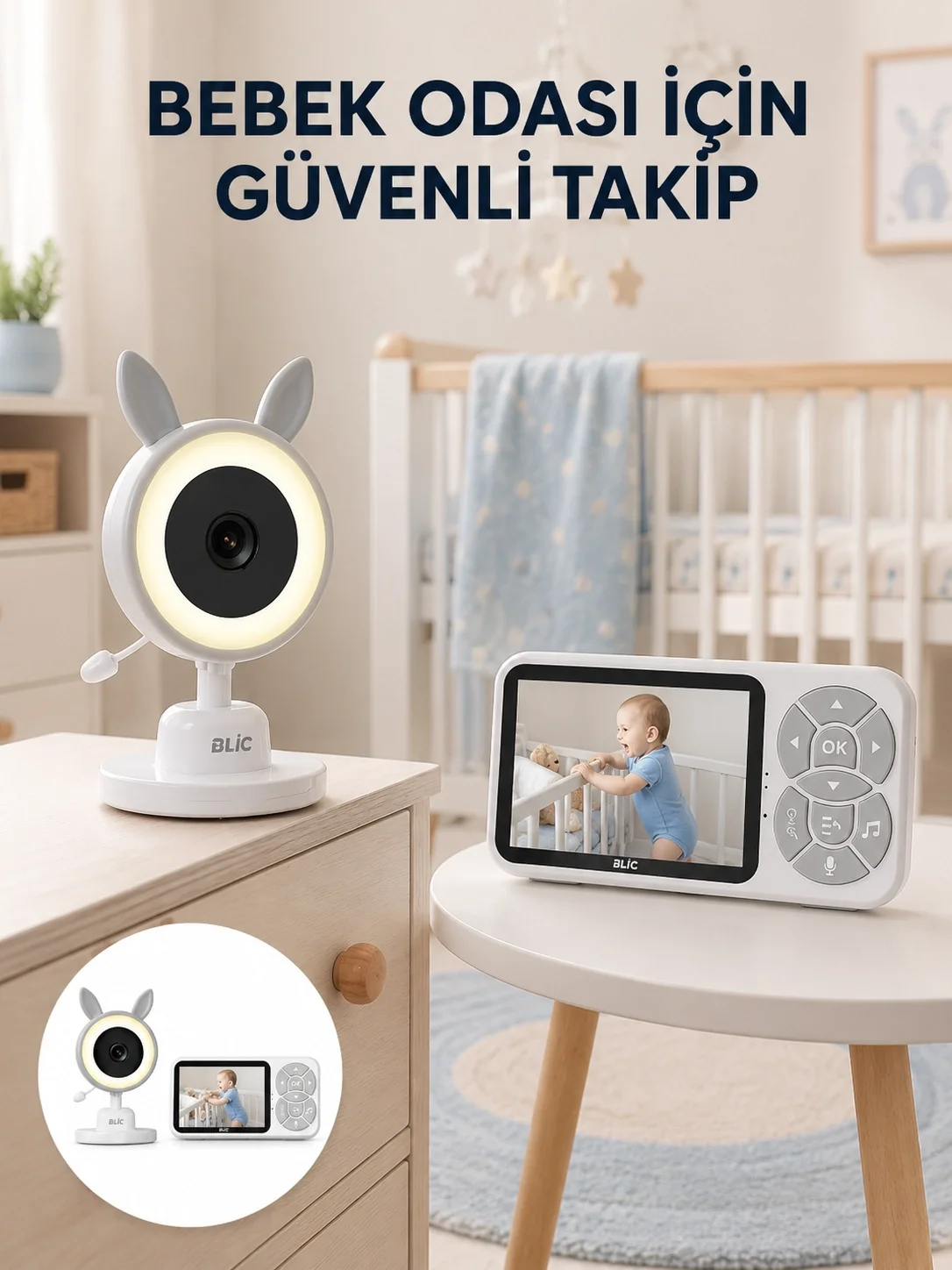 Karşılıklı Sesli Bebek Kamerası 4x Zoom Sıcaklık Sensörlü Yeni Nesil Fiyatı, Yorumları ve Özellikleri