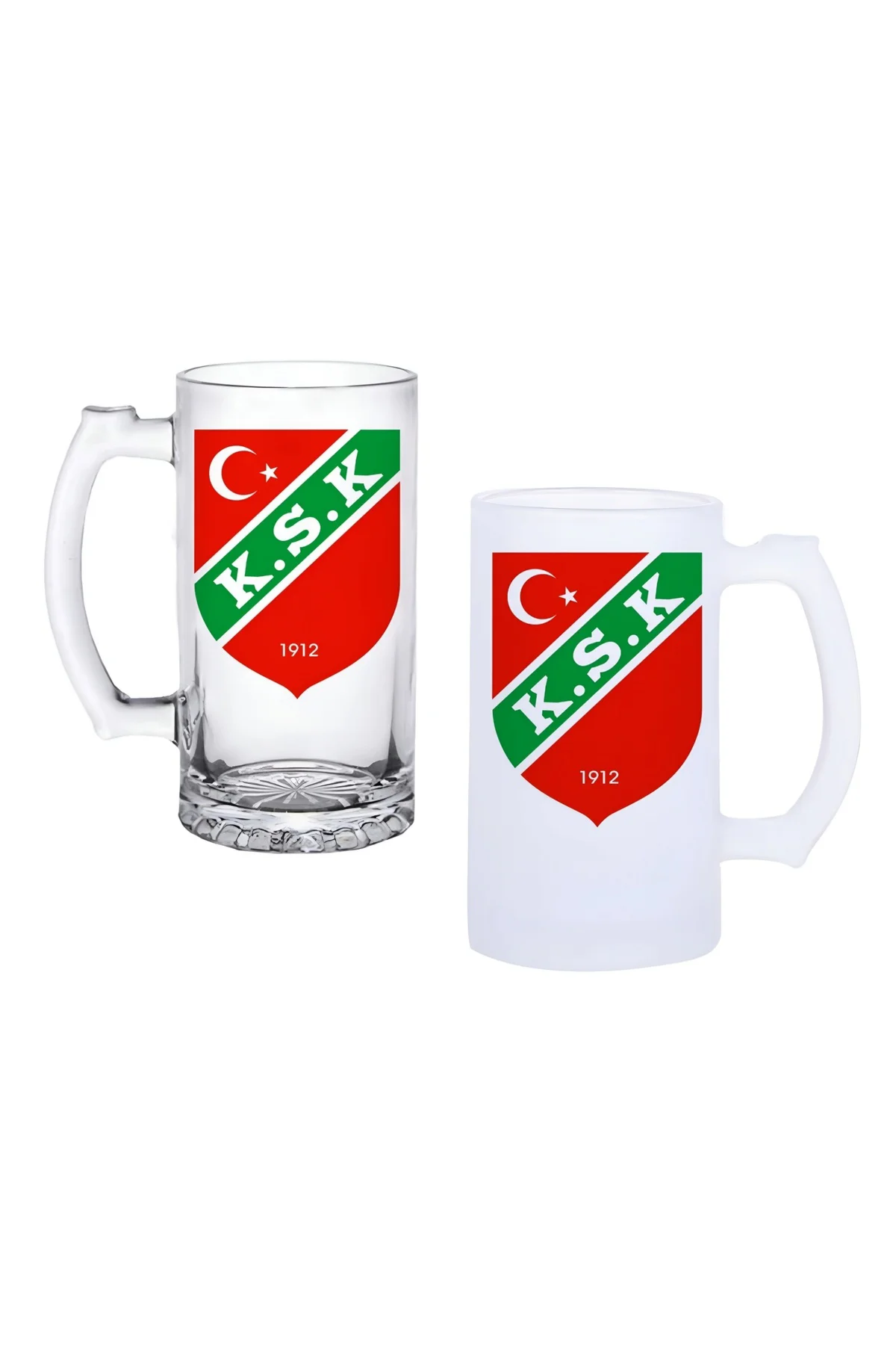 Karşıyaka Spor Kulplu Bira Bardağı Buzlu veya Şeffaf Seçenekli 01