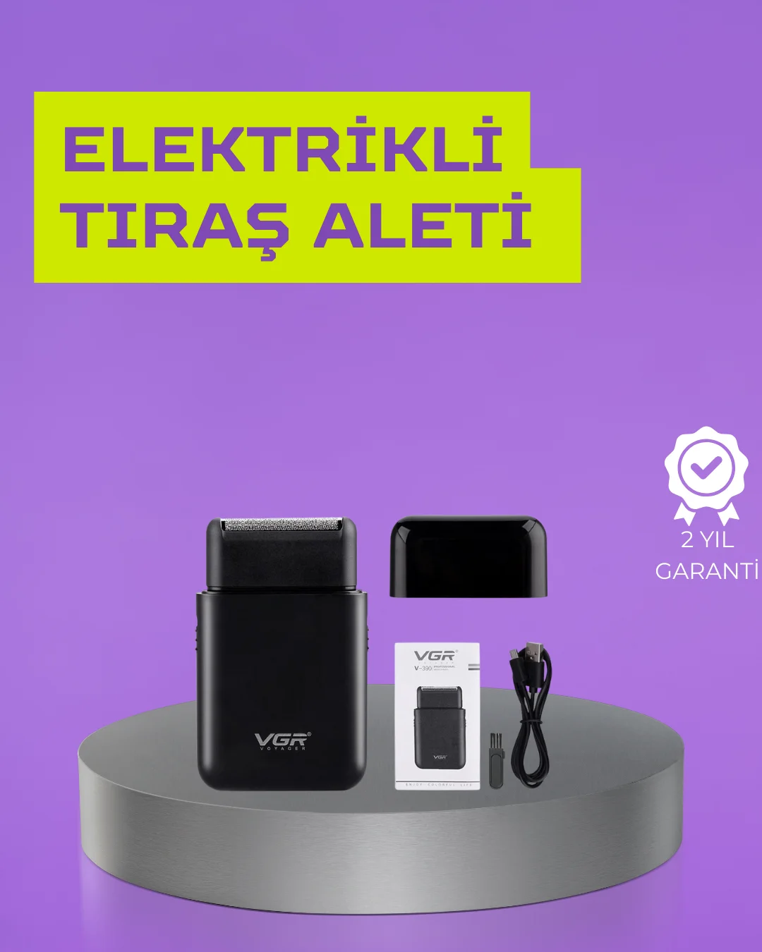 Kart Tasarımlı Şarjlı Tıraş Makinesi | 2 Başlıklı Hassas Kesim Kart Tasarımlı Şarjlı Tıraş Makinesi | 2 Başlıklı Hassas Kesim