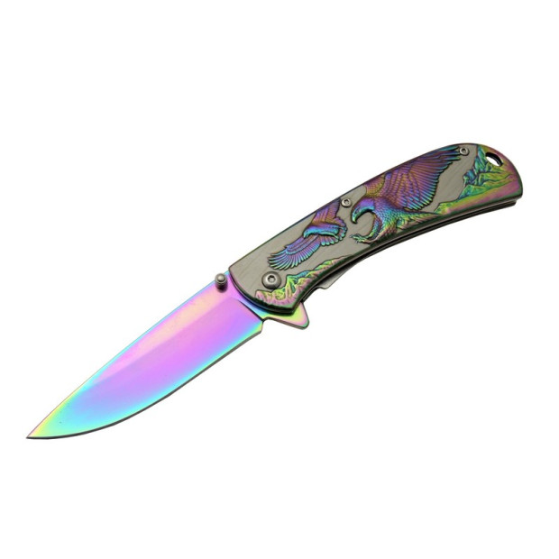 Kartal  Çift Gökkuşağı 20 cm Kamp / Outdoor Çakı 21cm - Yarı Otom
