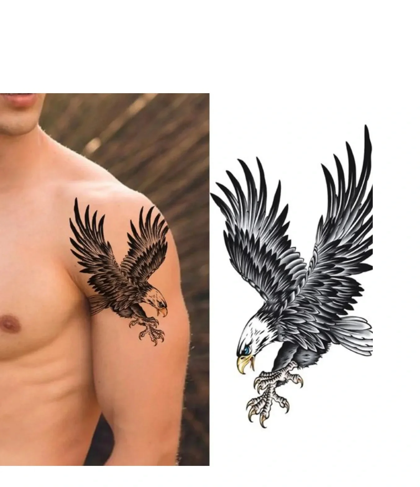 Kartal Geçici Dövme Şablonu Büyük Boy Kartal Geçici Dövme Şablonu Büyük Boy