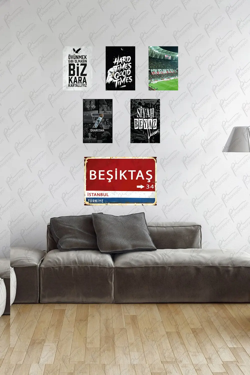 Kartal Siyah beyaz Tablo Seti Altılı Set 1'Adet (20*30cm) + 5'Ade