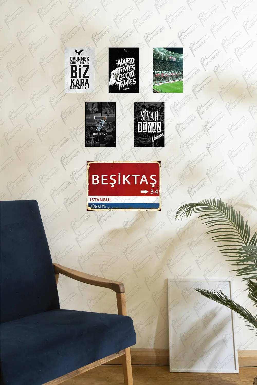 Kartal Siyah beyaz Tablo Seti Altılı Set 1'Adet (20*30cm) + 5'Ade