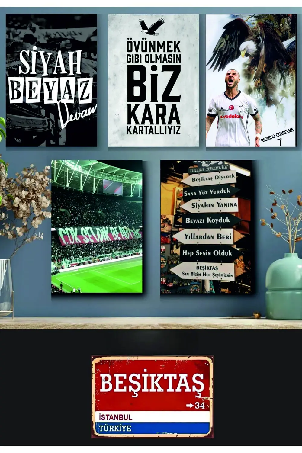 Kartal2 "beşiktâş" Tablo Seti Altılı Set 1'adet (20*30CM) 5'adet 