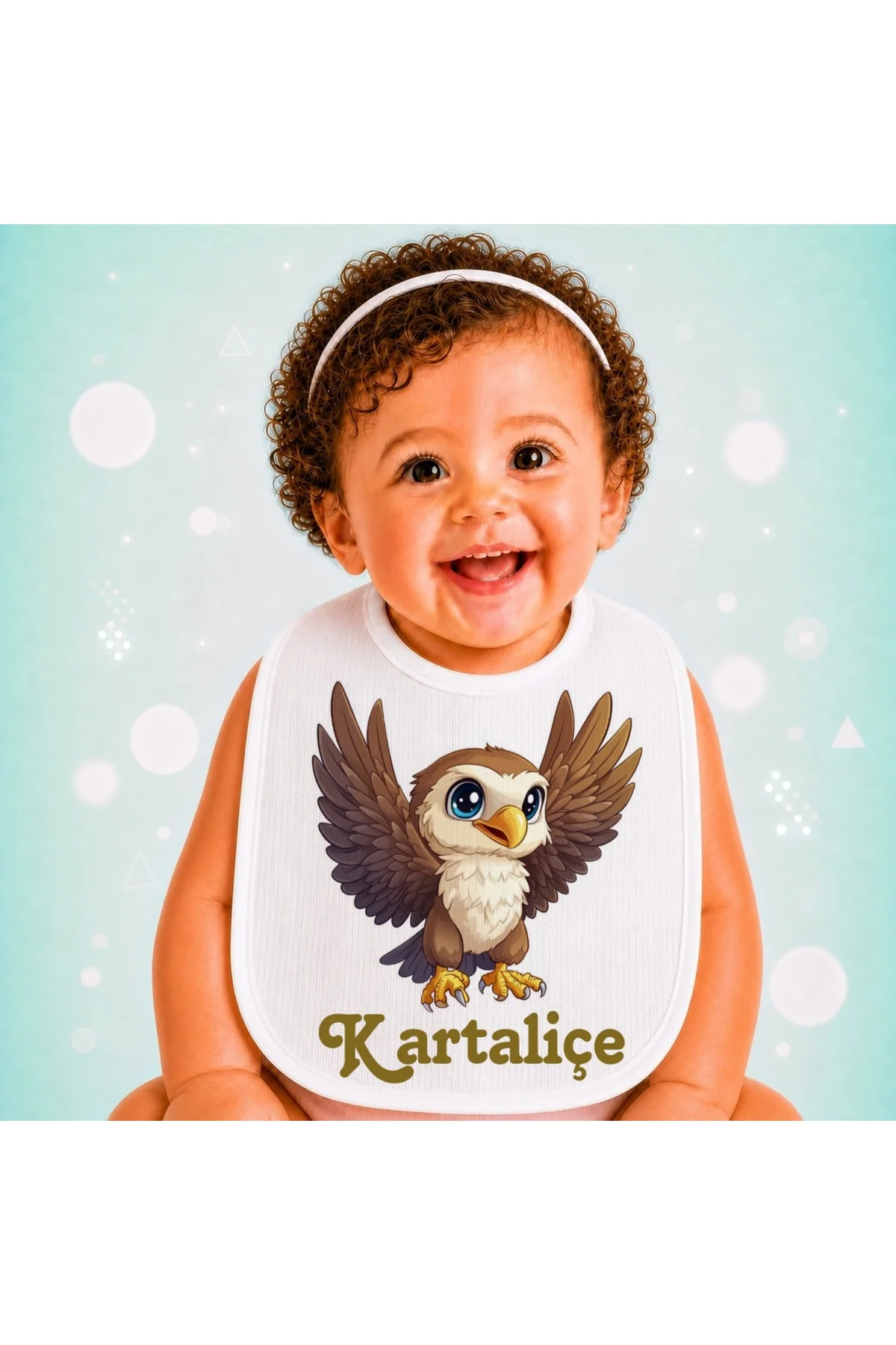 Kartaliçe Keten Bebek Mama Önlüğü – Yumuşak, Emici, Yıkanabilir, Özel Tasarım P061