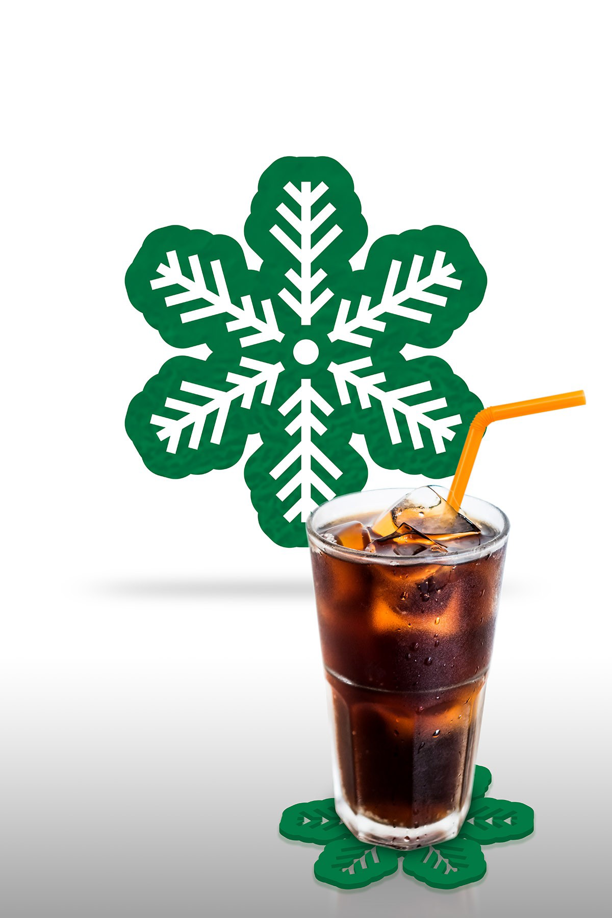 Artikel Kartanesi -5 Desenli Yeşil Keçe Bardak Altlığı 6'Lı Takım, Ofis A