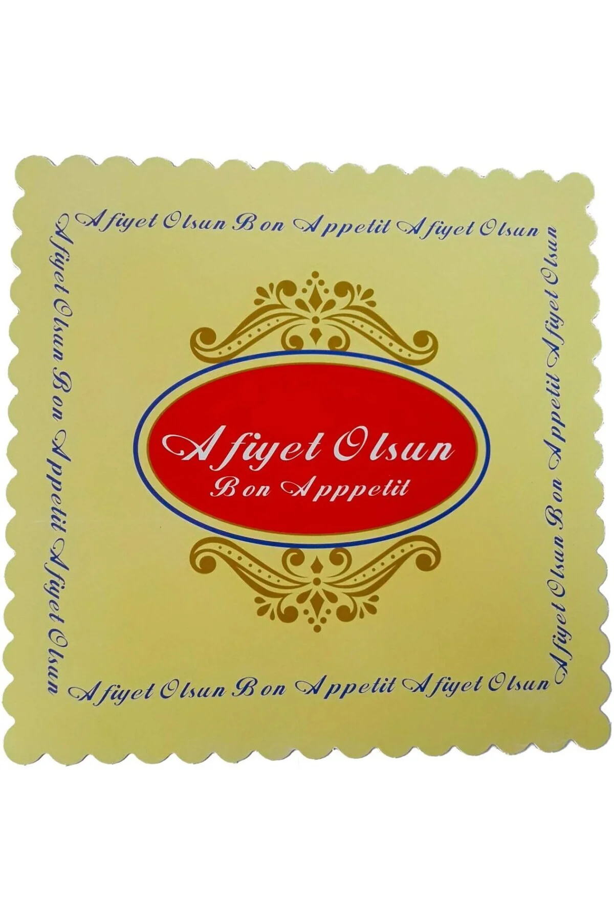 Karton Pasta Altlığı Sarı 23 x 23 (100 Adet) - 045