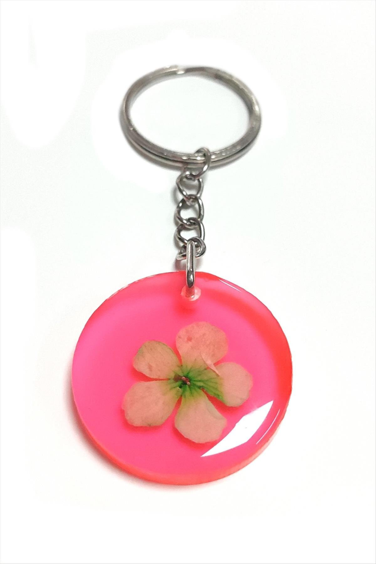 Kartopu Çiçeği Papatya Epoksi () Anahtarlık-Açık Pembe