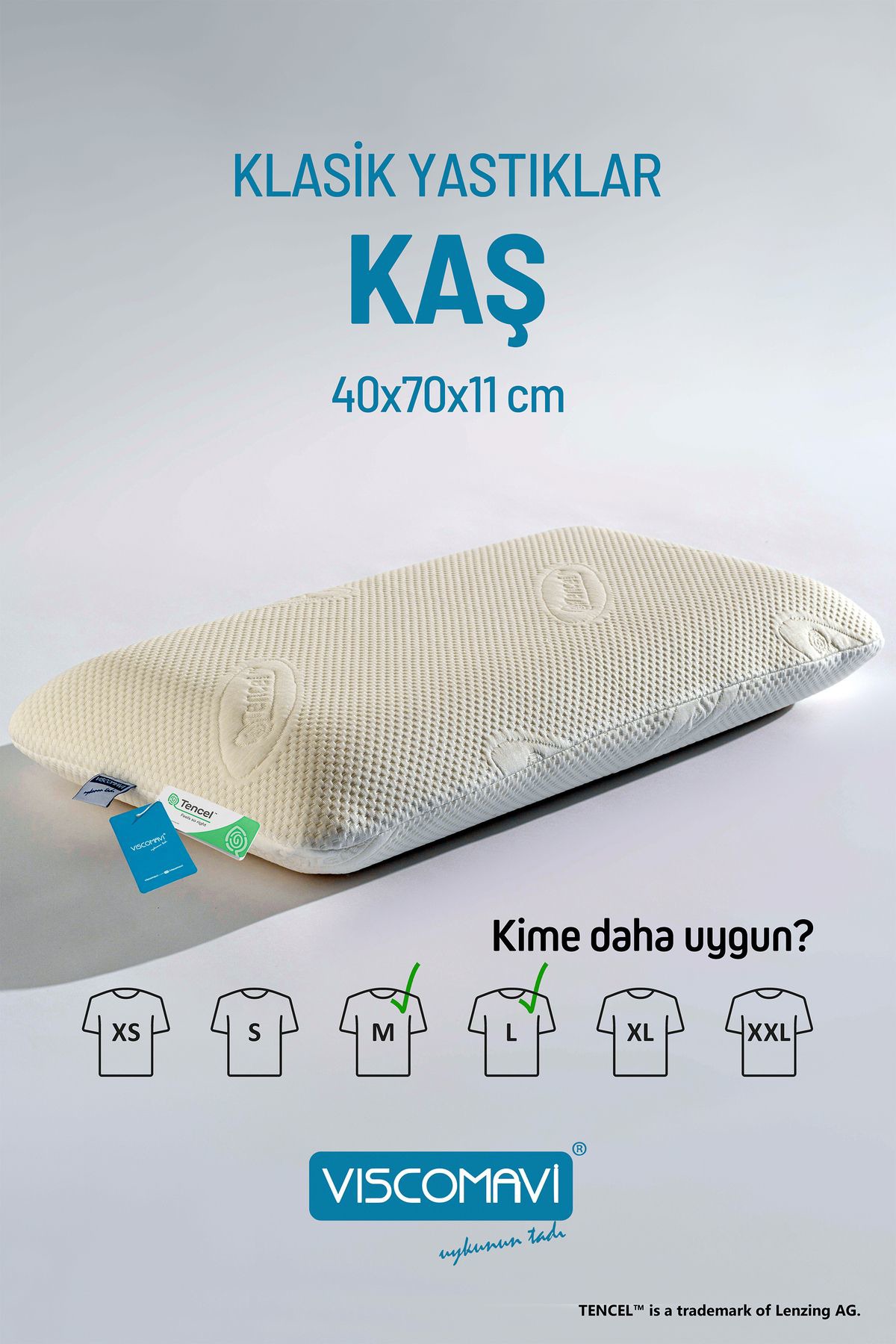 Viscomavi Kaş Uzun Klasik Visco Yastık