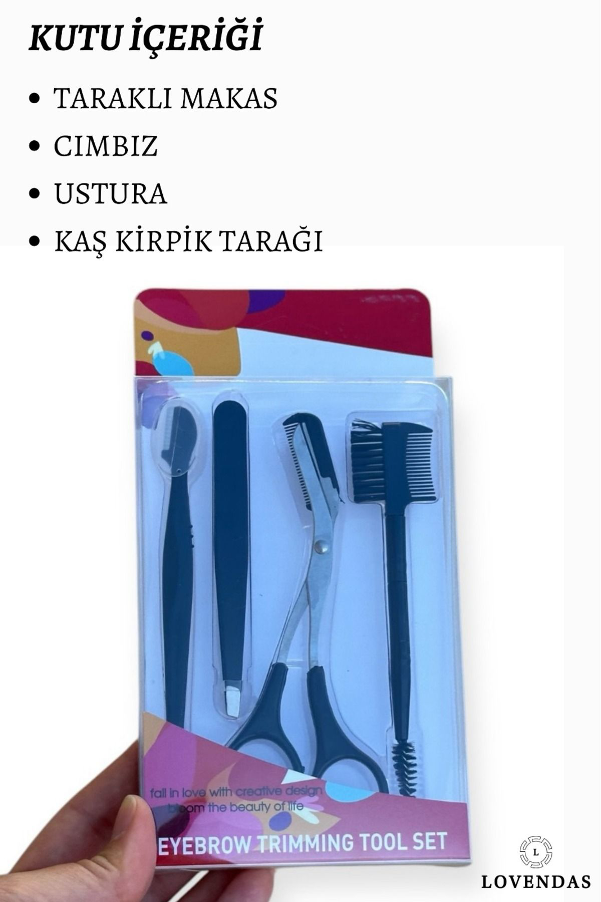 Kaş ve Kirpik Şekillendirme Bakım Seti - Paslanmaz Set