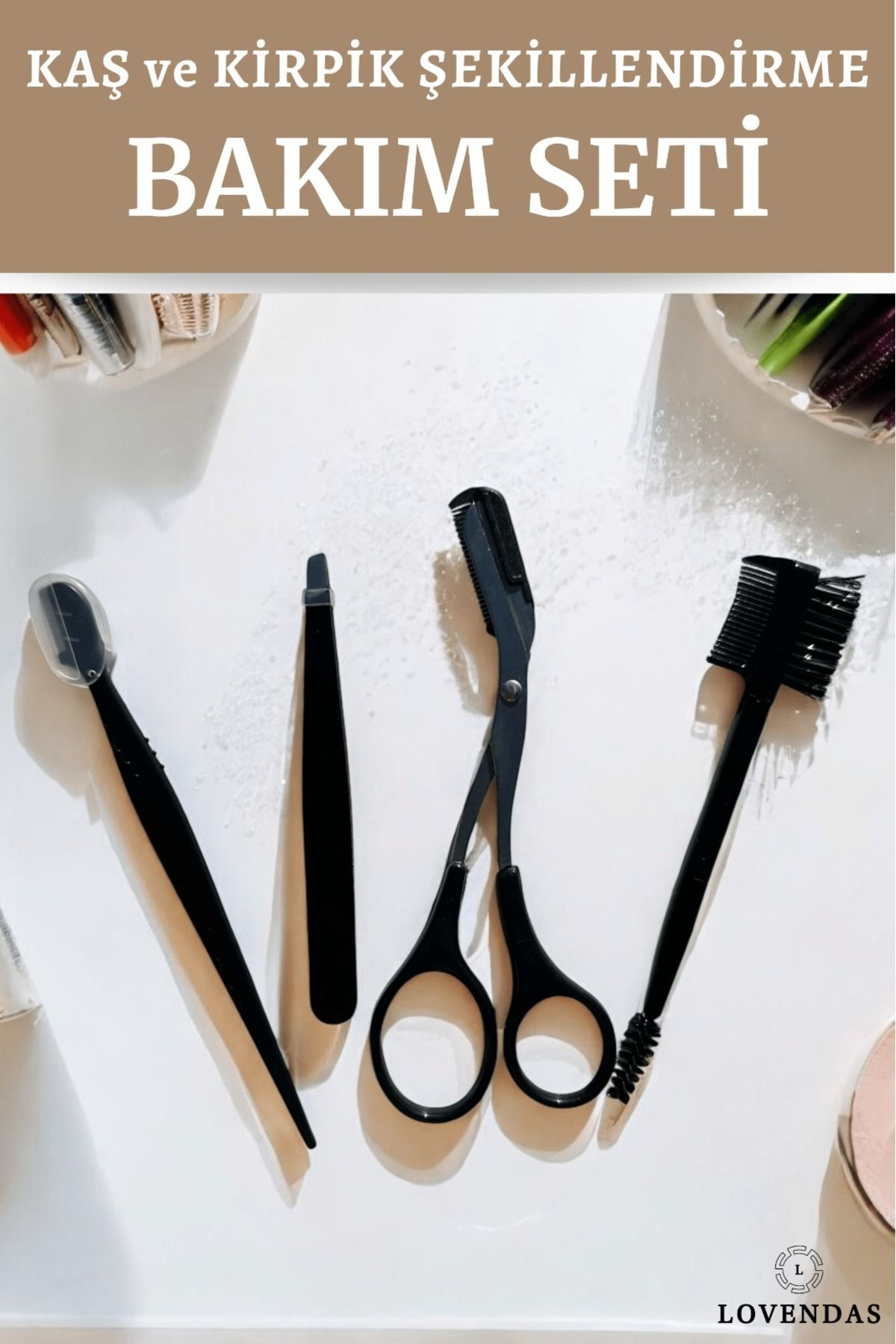 Kaş ve Kirpik Şekillendirme Bakım Seti - Paslanmaz Set