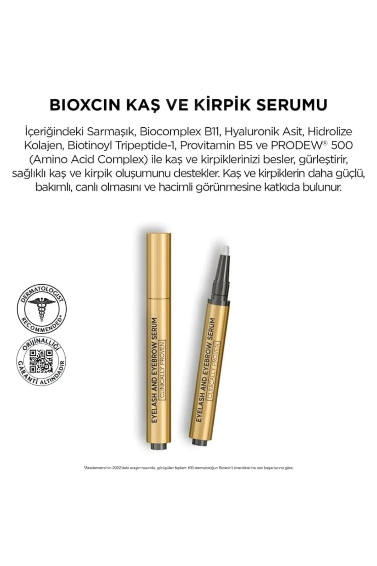 Kaş ve Kirpik Serumu – BioComplex B11, Hyaluronik Asit, Hint Yağı