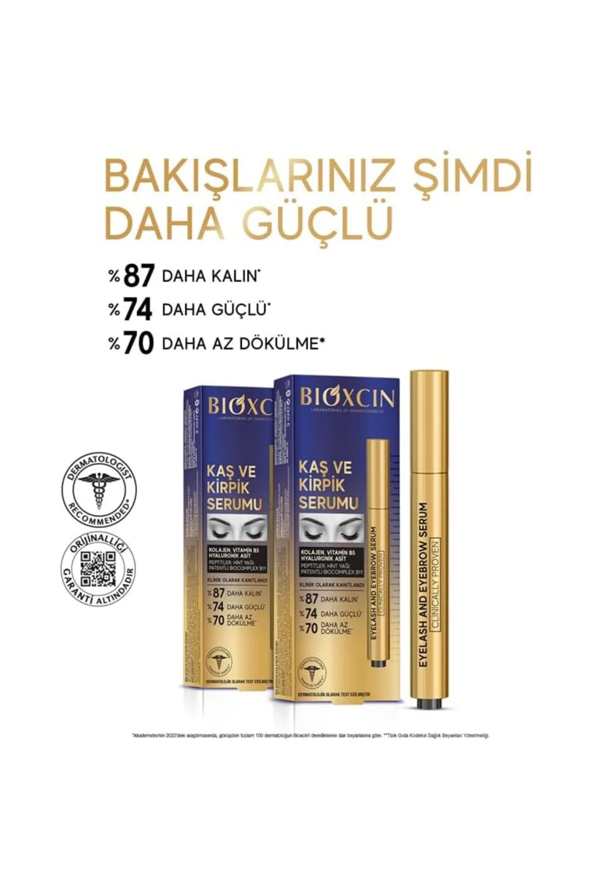 Kaş ve Kirpik Serumu – BioComplex B11, Hyaluronik Asit, Hint Yağı