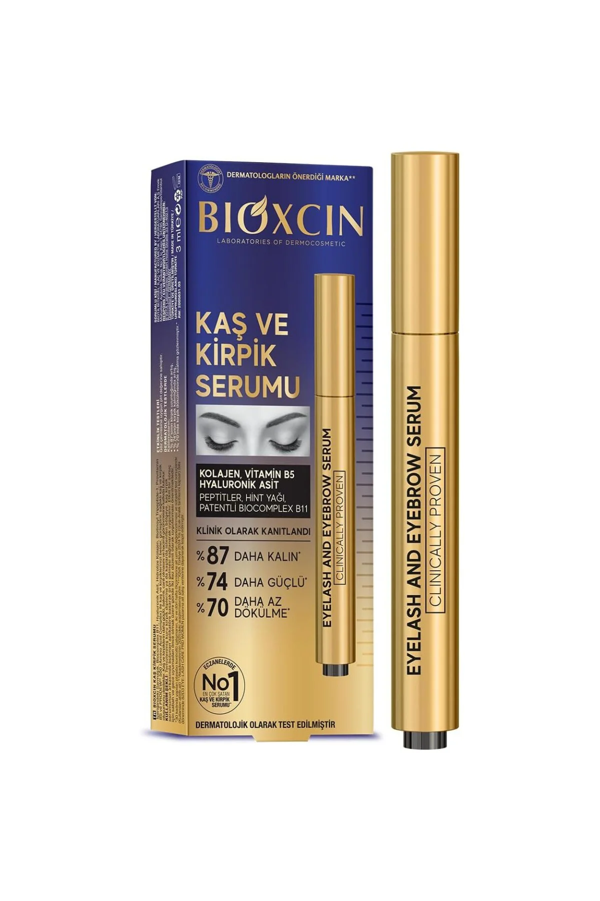 Kaş ve Kirpik Serumu – BioComplex B11, Hyaluronik Asit, Hint Yağı