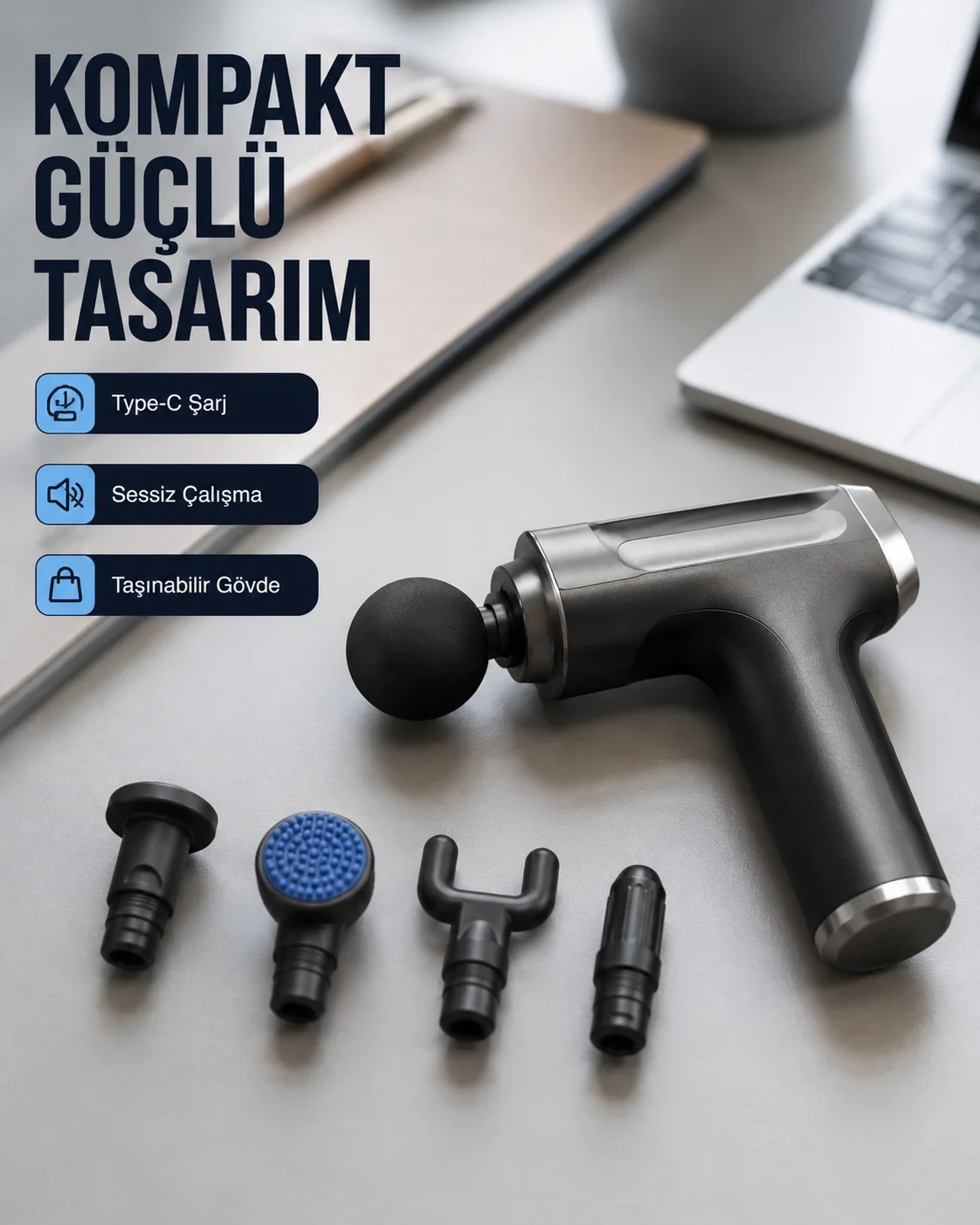 Kas Yorgunluğu Giderici Vücut Masaj Tabancası Yeni Nesil