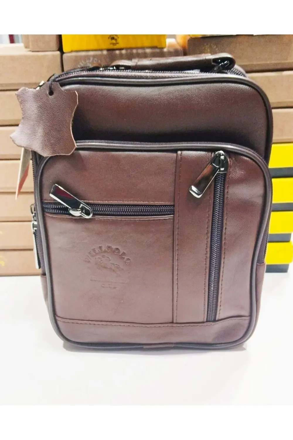 Kasalı Bölmeli Deri Erkek Çantası