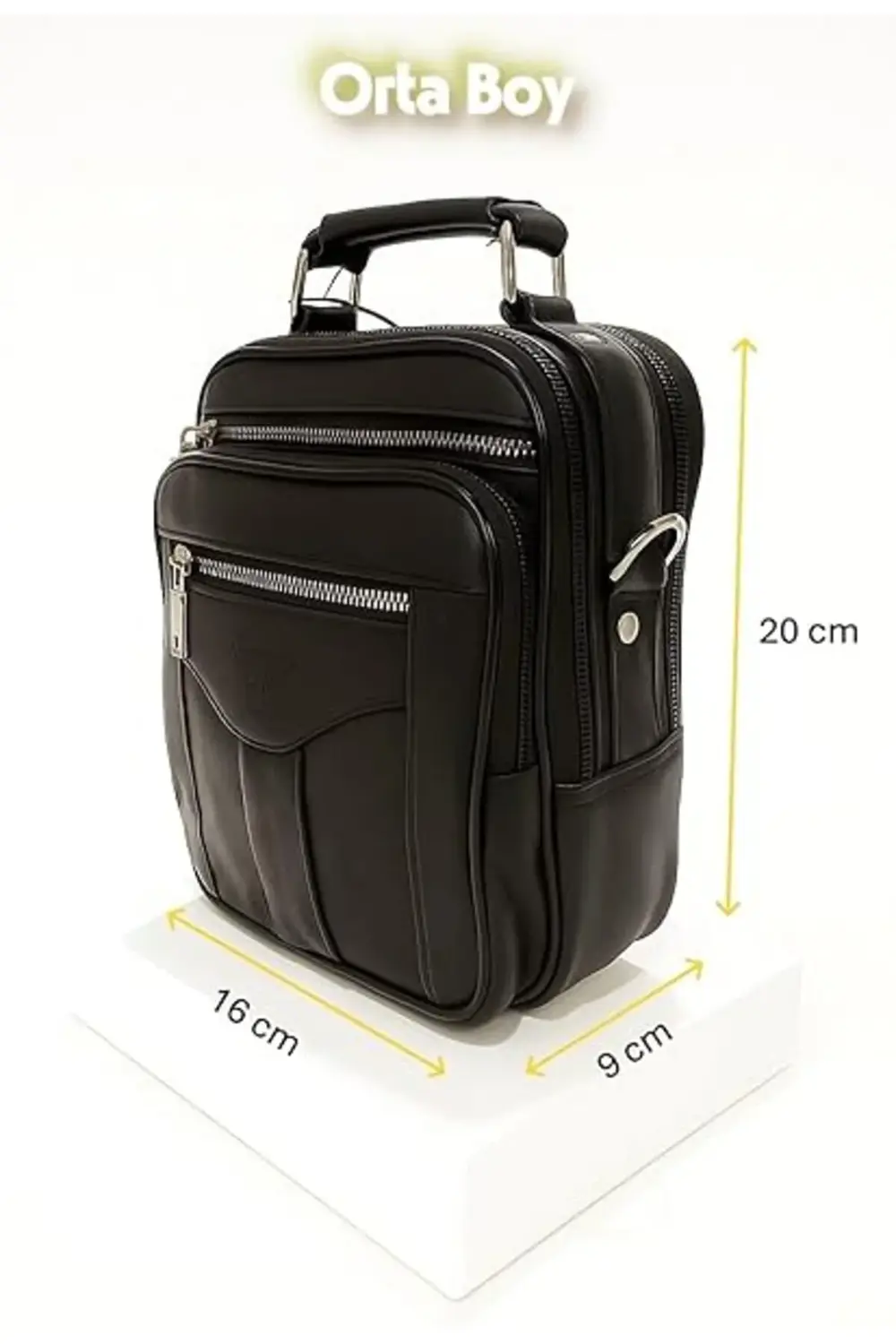 Kasalı Bölmeli Deri Erkek Çantası