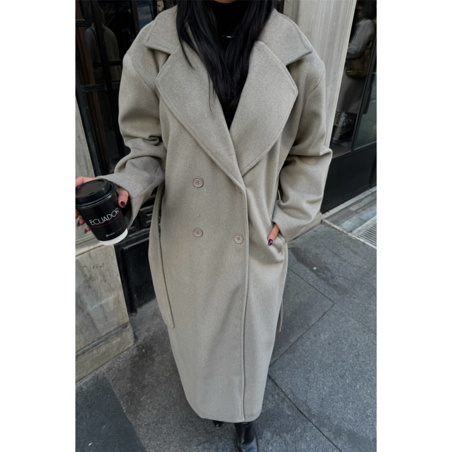 KAŞE KABAN MAXİ - Vizon