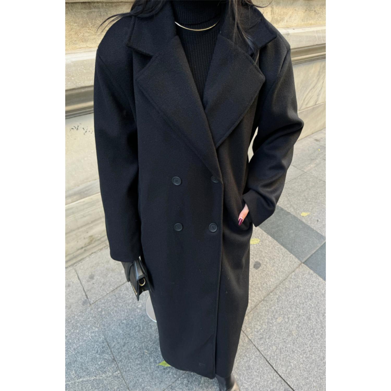 KAŞE KABAN MAXİ - Siyah