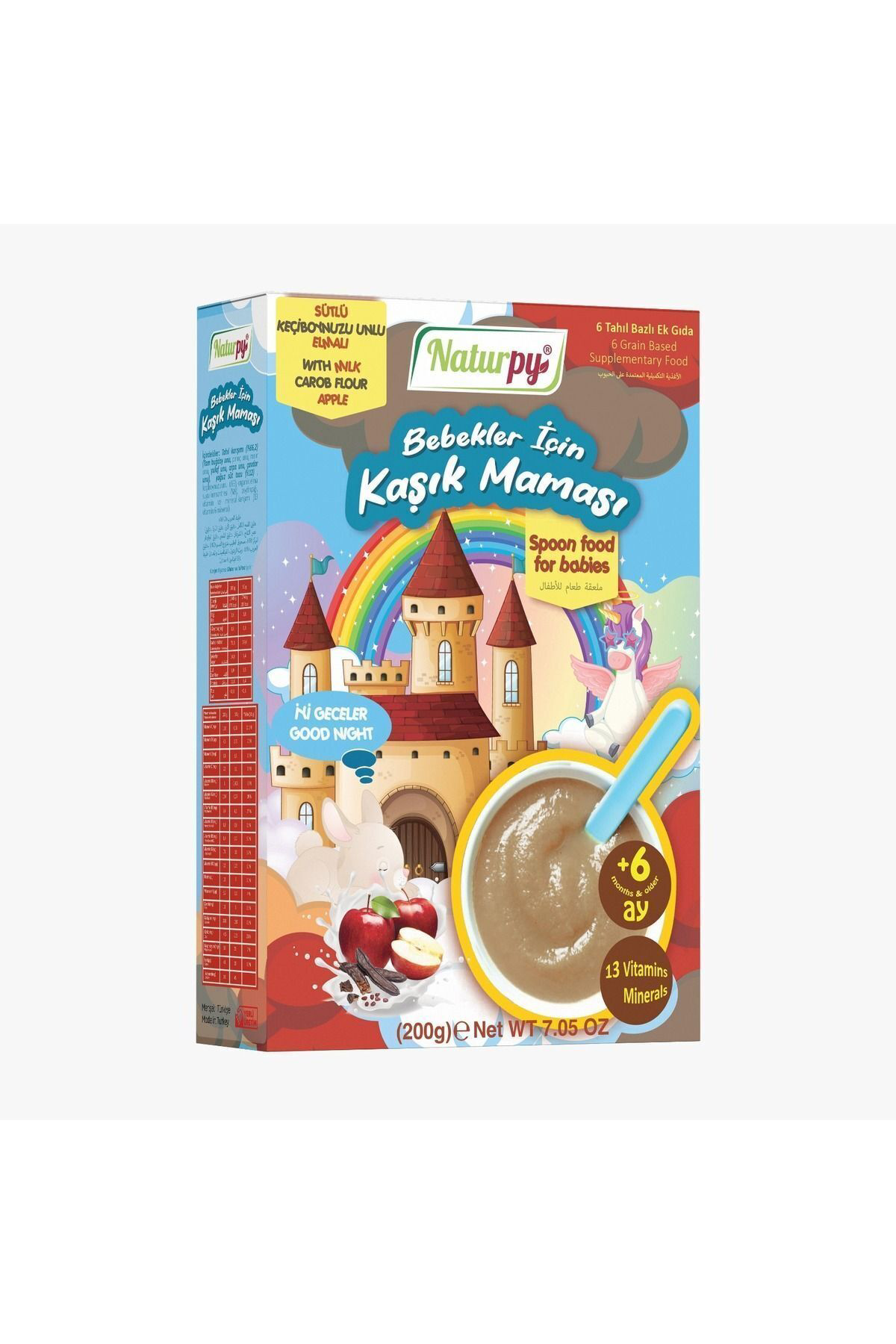 Kaşık Maması 6+ Keçiboynuzu,Elmalı,Sütlü 200 g