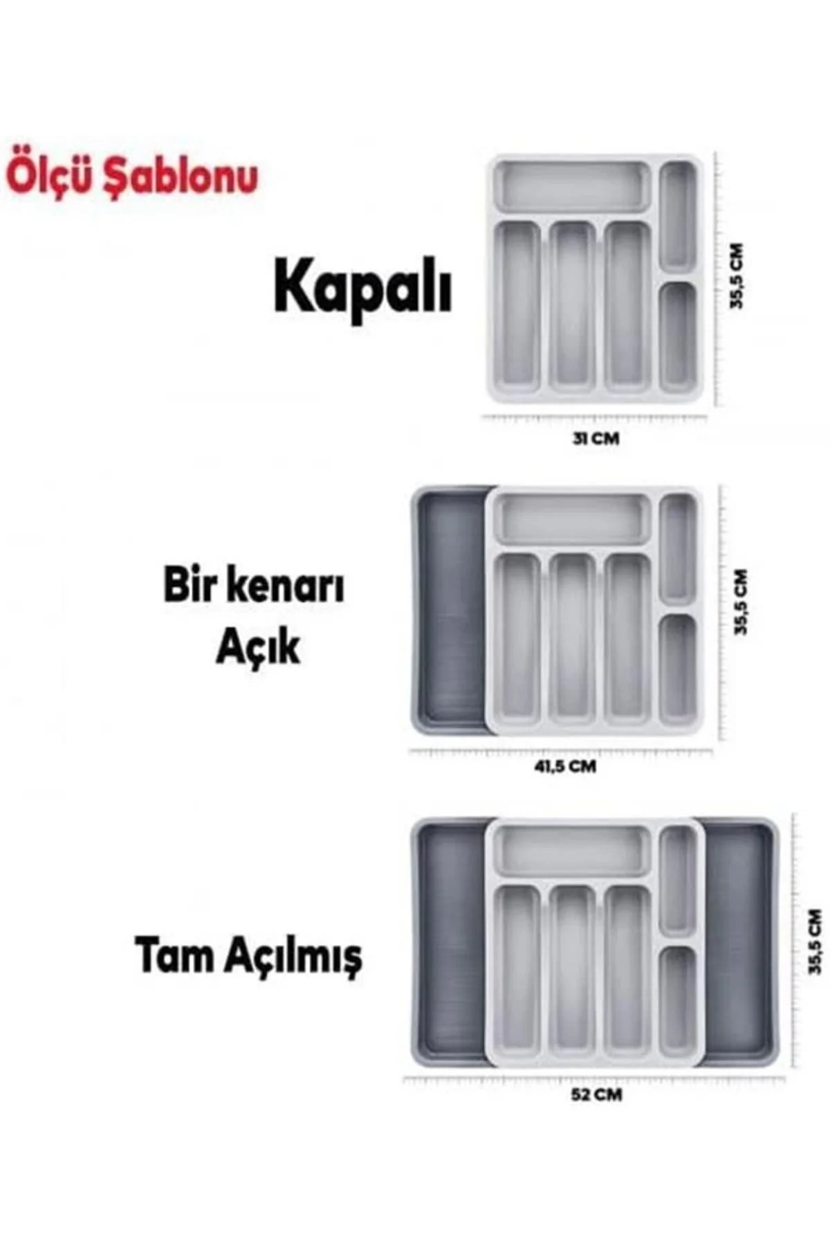 Kaşıklık Çekmece içi Ayarlanabilir Açılabilir Bıçak Kaşık Çatal Ç
