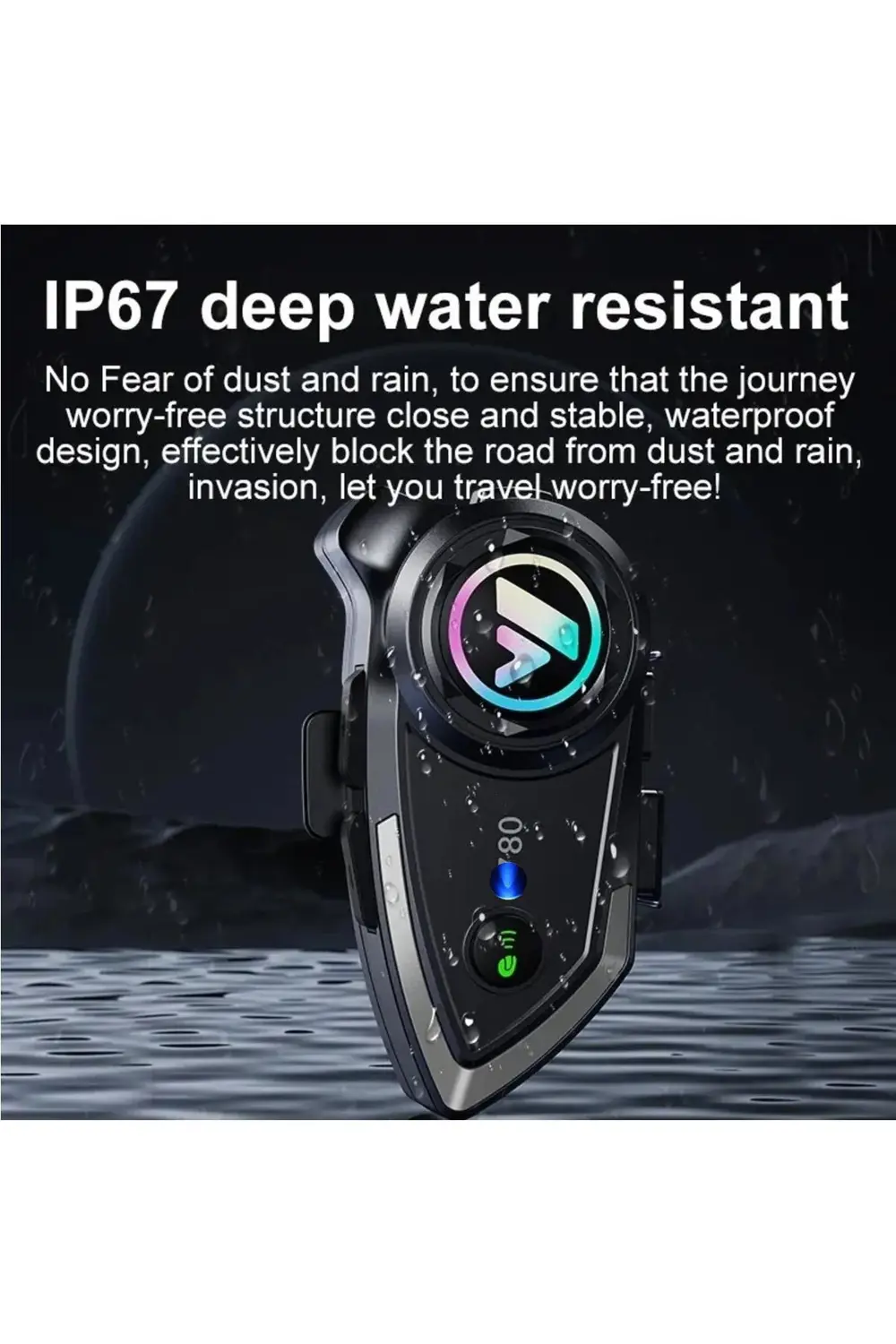 Kask Bluetooth Kulaklık PR80 Bluetooth Motosiklet Kulaklık 5.3 Mo