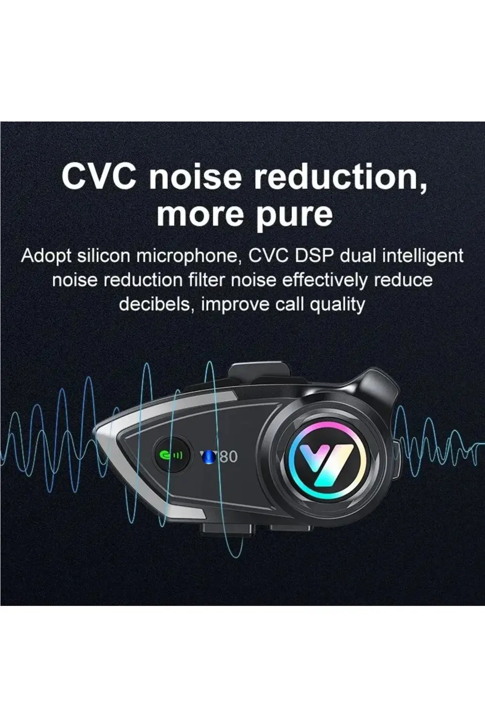 Kask Bluetooth Kulaklık PR80 Bluetooth Motosiklet Kulaklık 5.3 Mo