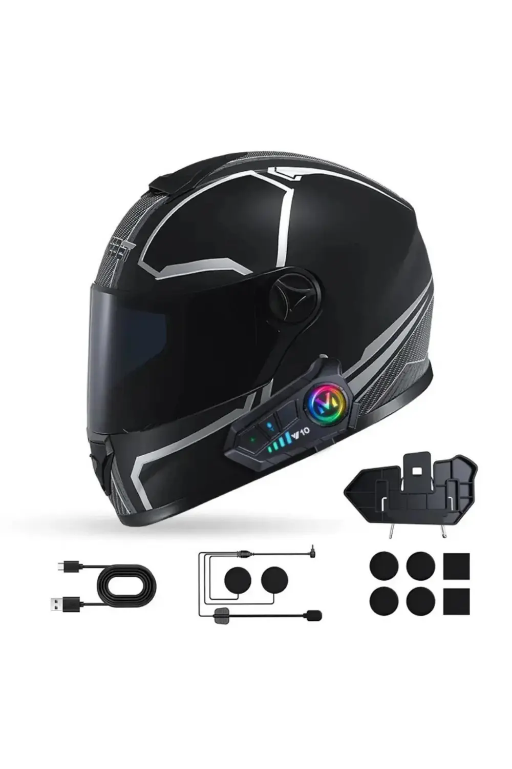 Kask Bluetooth Kulaklık Y-10P Bluetooth Motosiklet Kulaklık 5.3 M