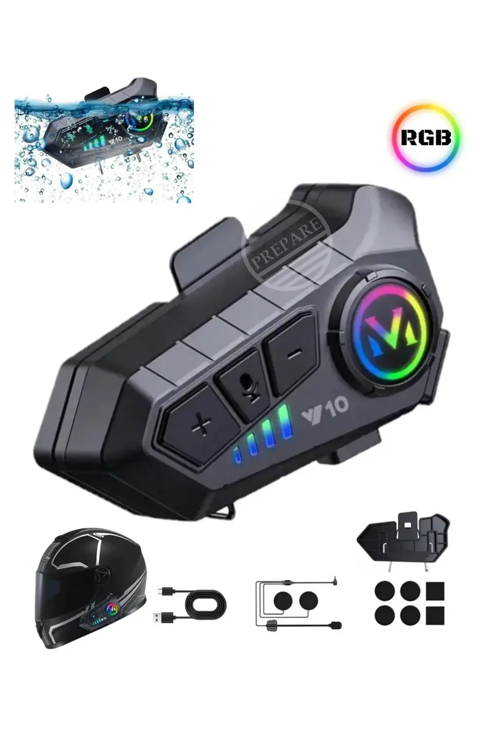 Kask Bluetooth Kulaklık Y-10P Bluetooth Motosiklet Kulaklık 5.3 M