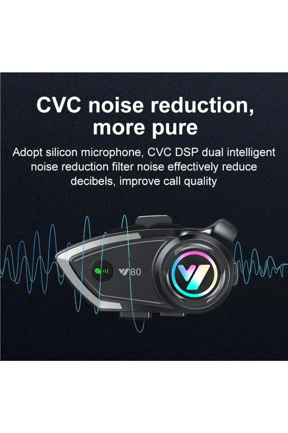 Kask Bluetooth Kulaklık Y-80P Bluetooth Motosiklet Kulaklık 5.3 M