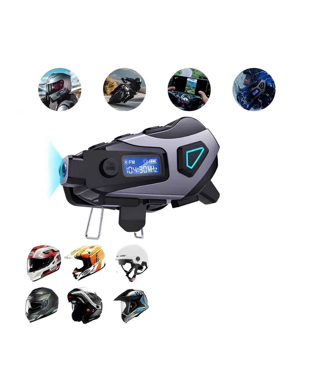 Kask İçi Bluetooth Kulaklık Kamera Özellikli Uzun Pil Ömrü ve Su Geçirmez