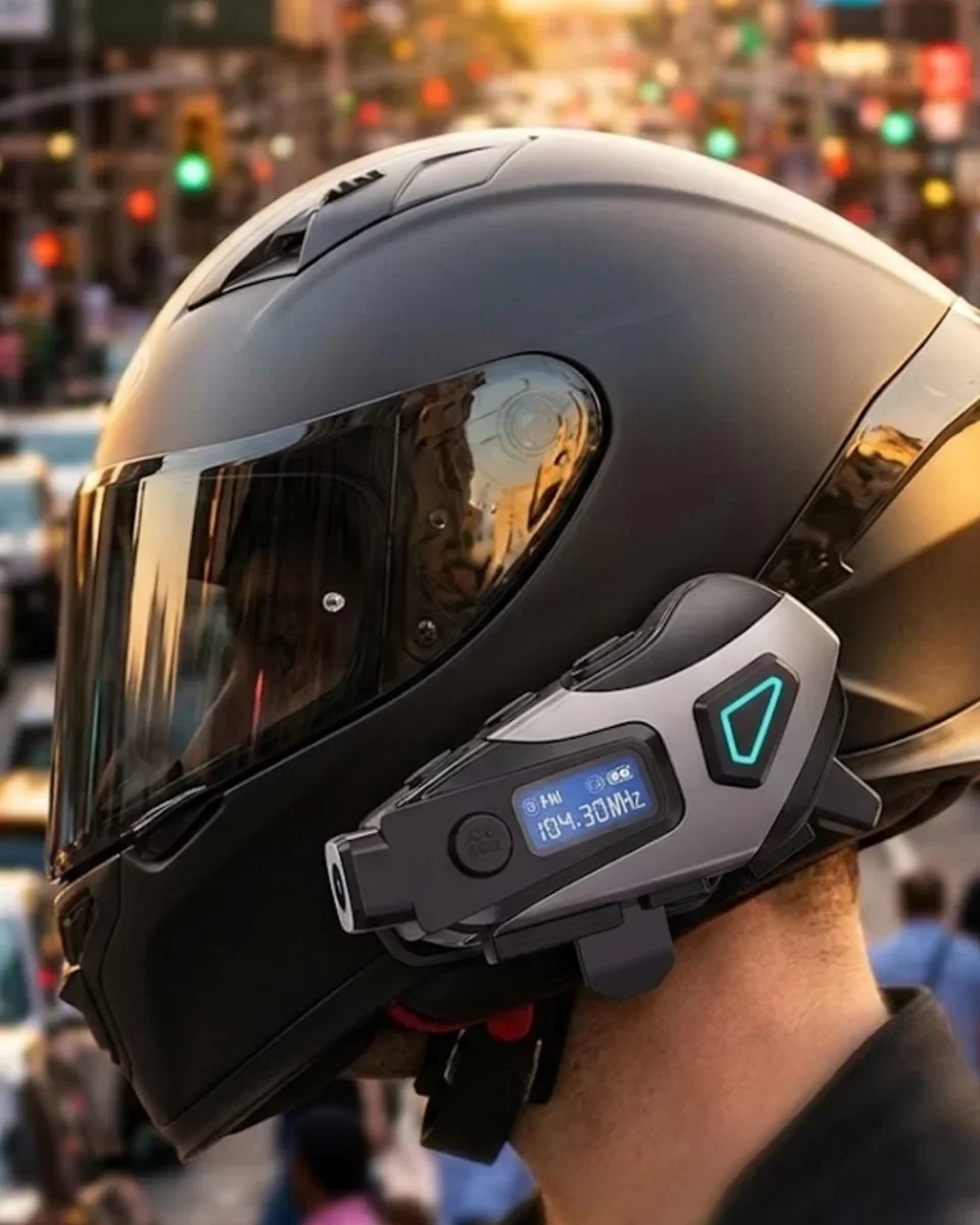 Kask İçi Kablosuz Kulaklık Kamera Fonksiyonlu IPX8 Su Geçirmez ve LED Ekranlı - Bluetooth 5.3 Destekli