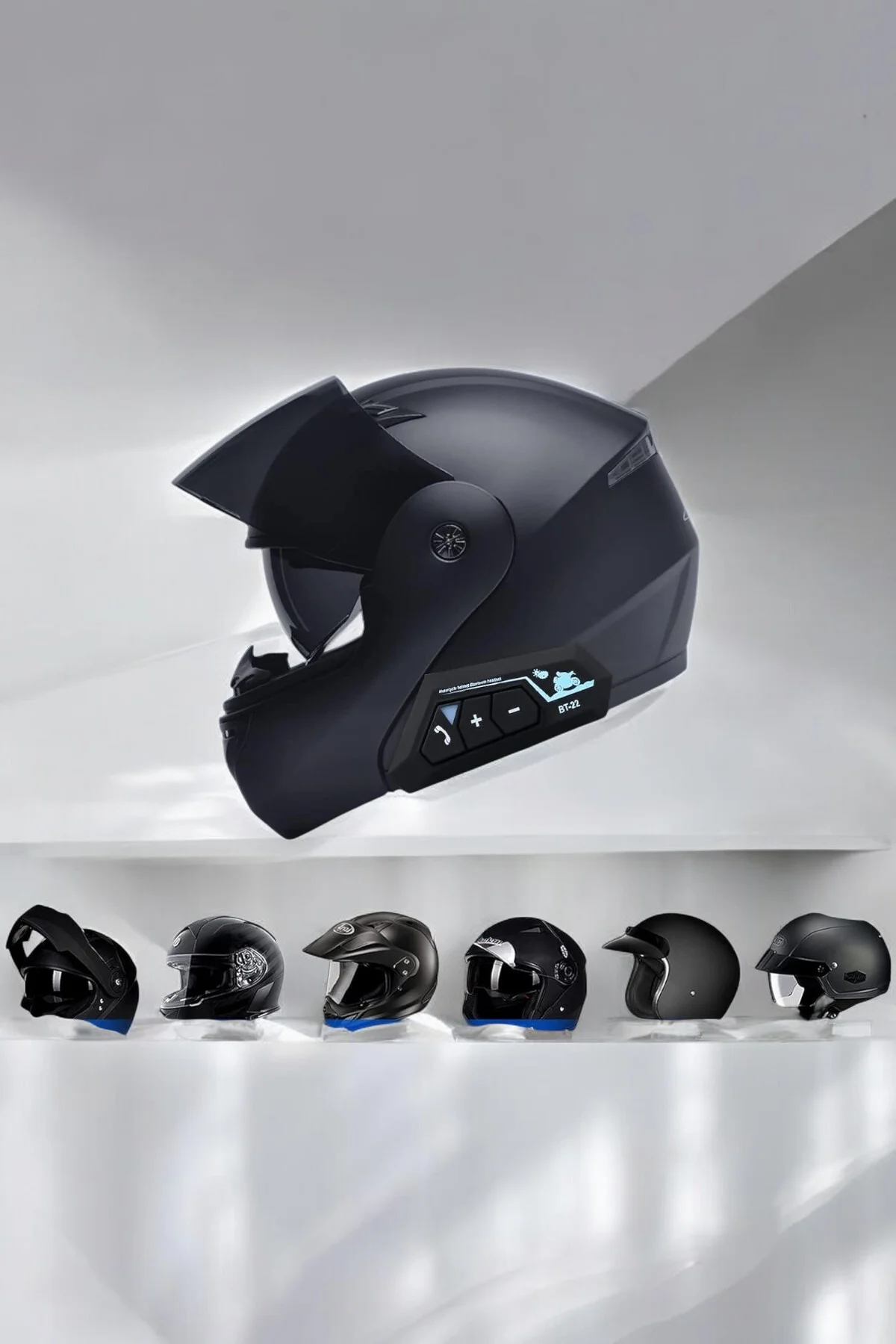 Kask Kulaklığı Motosiklet Intercom Interkom Dinleme Konuşma Özellikli Su Geçirmez - Görsel 2