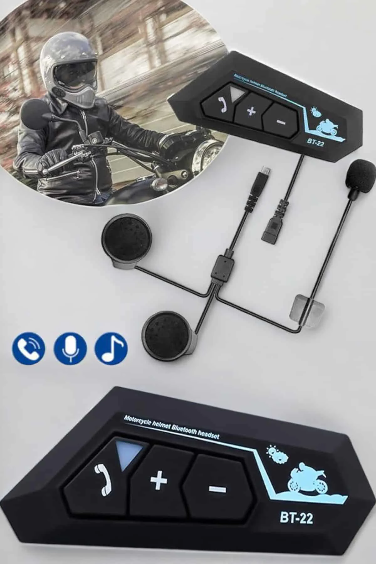Kask Kulaklık Bluetooth Motosiklet Kulaklık Intercom Su Geçirmez