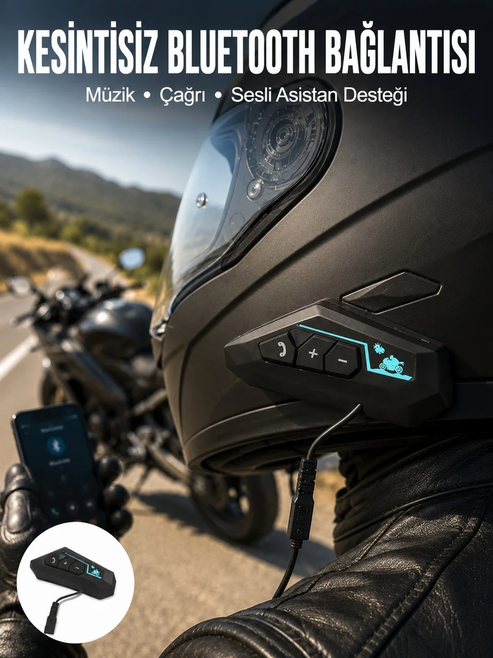 Kask Kulaklık Bluetooth Motosiklet Kulaklık Intercom Su Geçirmez - Lisinya