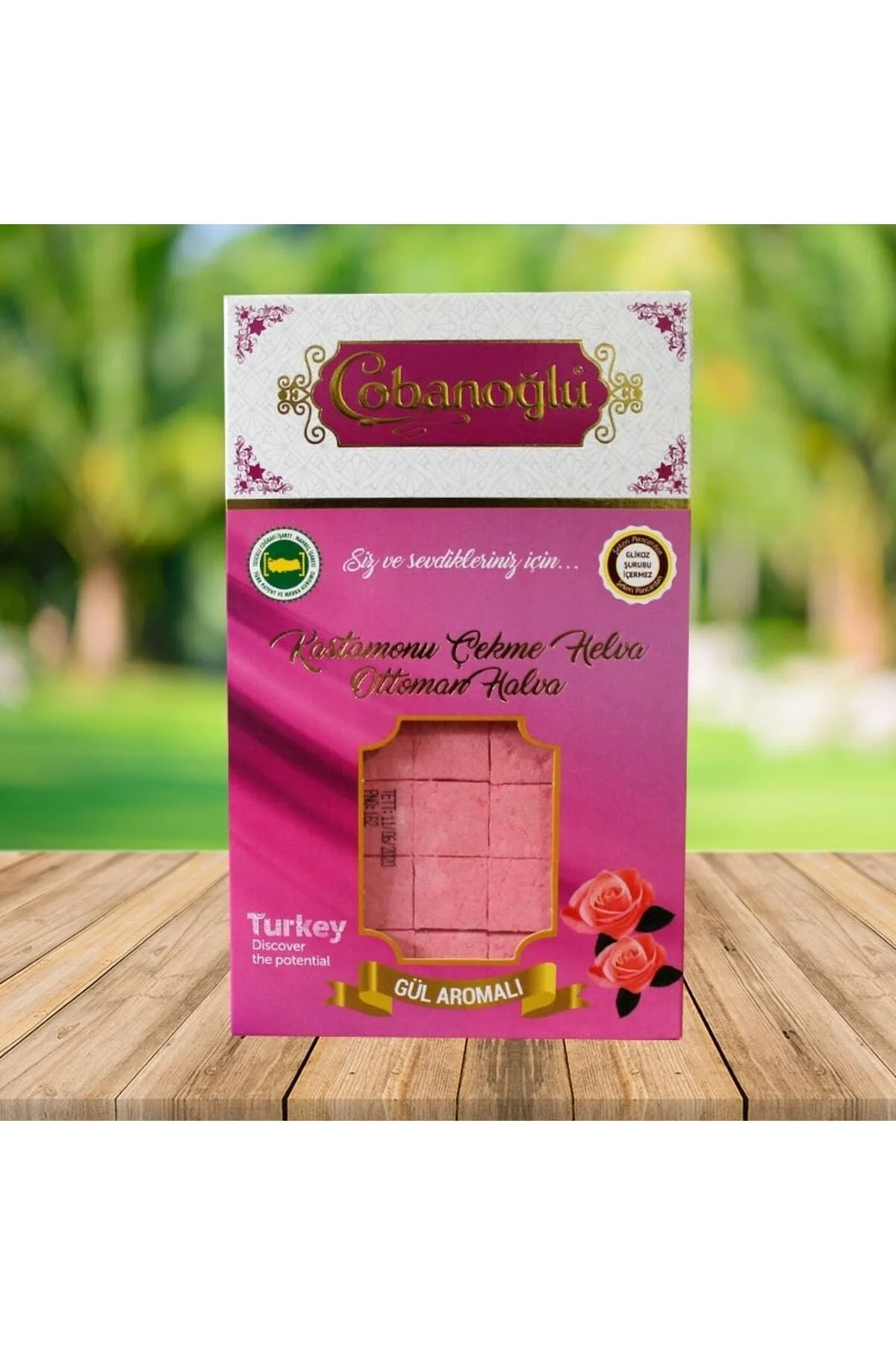 Kastamonu Güllü Yapraklı Çekme Helva 200gr. Vakumlu (ÇOBANOĞLU)