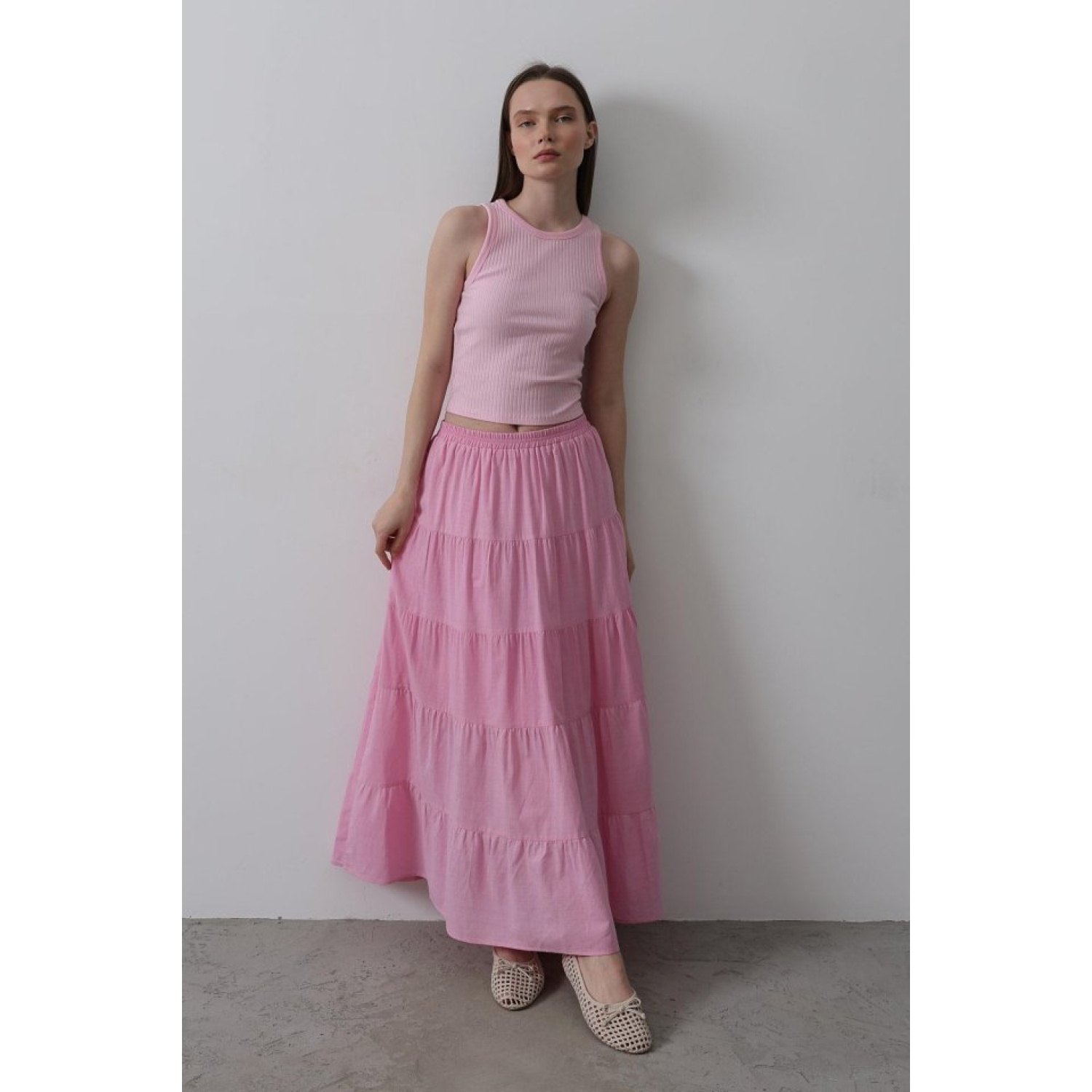 KAT KAT KETEN ETEK - Şeker Pembe