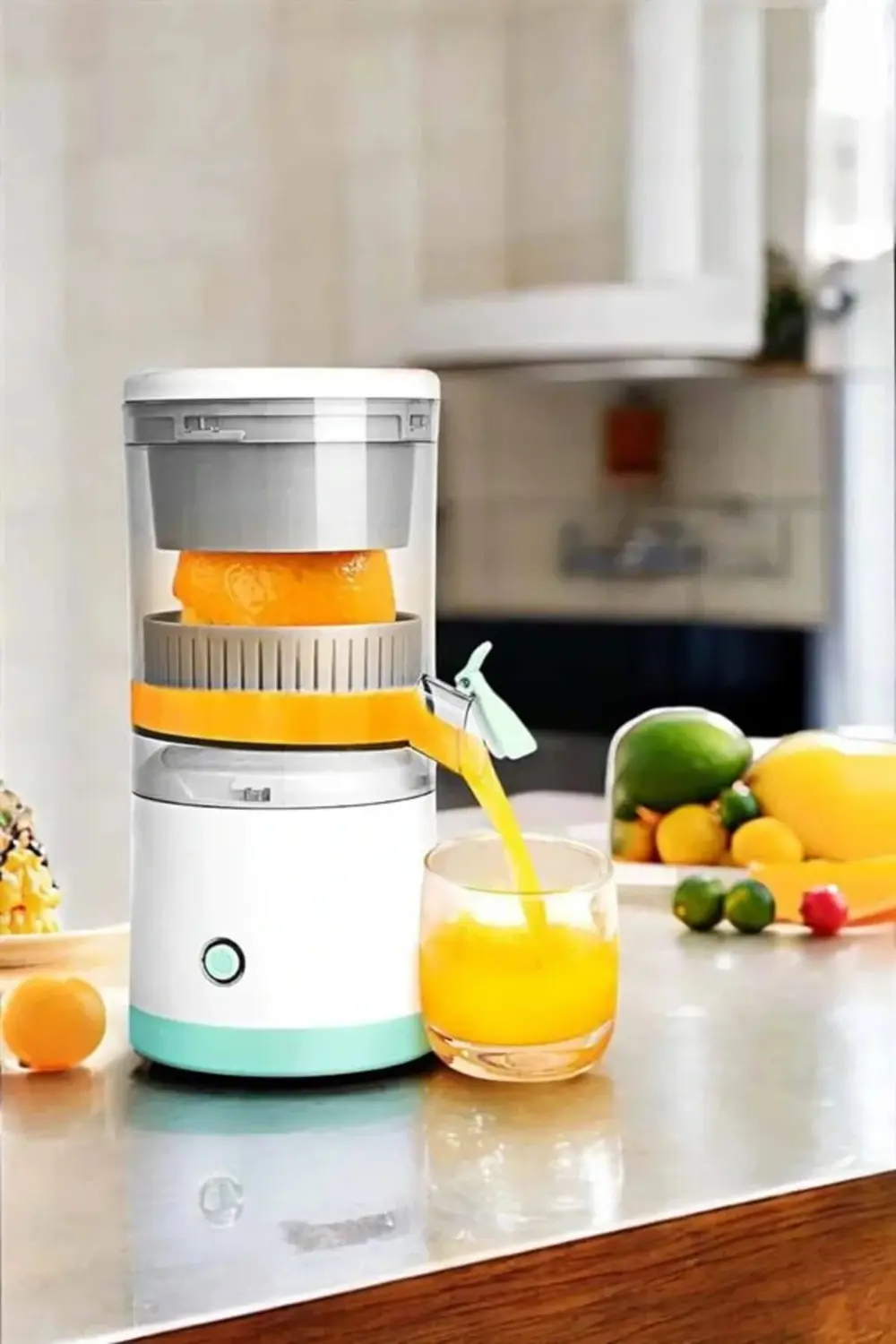 Katı Meyve Sıkacağı Taşınabilir USB Şarjlı Pratik Paslanmaz Çelik